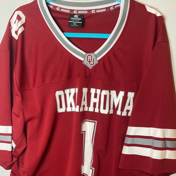 Colosseum Oklahoma Sooners #1 Football Jersey M XXL Oversized Crimson EUC B12-16 - Picture 1 of 6